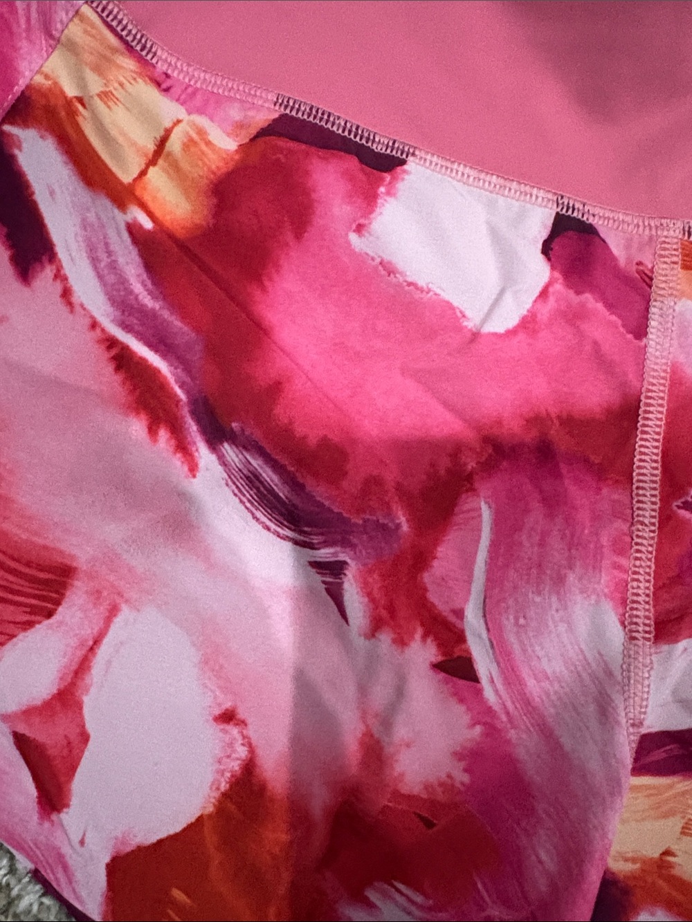 Athleta Pink Abstract Print Athletic Shorts - Picture 3 of 6